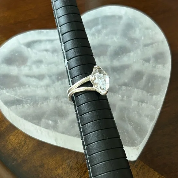 Herkimer diamond ring sterling silver - Picture 2 of 6